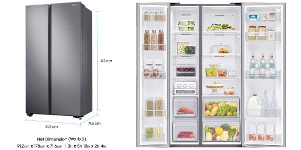 Samsung 700 ltr side by side refrigerator 