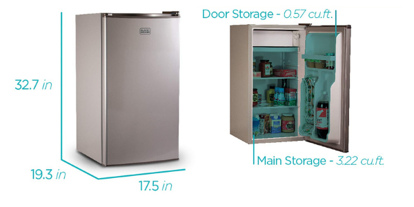 BLACK+DECKER Energy Star Refrigerator with Freezer, VCM: