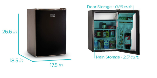 Black Decker Single Door Mini Fridges with Freeze