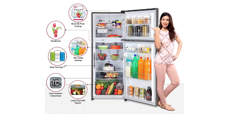 LG 260 ltr door fridge smart inverter frost-free